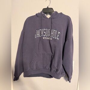 Jackson Hole Wyoming Men's Crewneck Hoodie - Navy